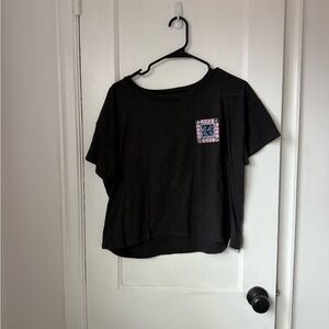 Roxy Black and Purple Boxy Short Sleeve Tee